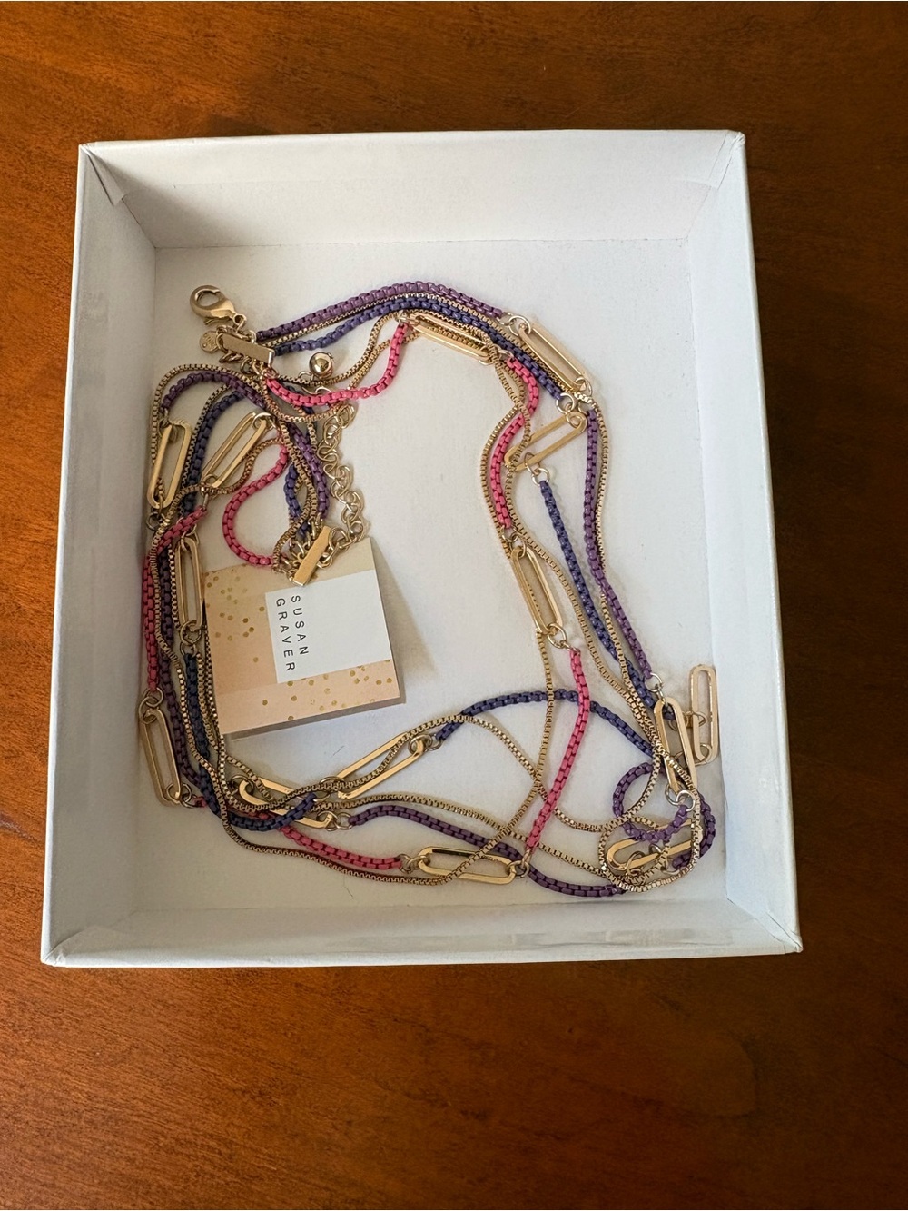 NWT Paper Clip Multi Strand Necklace